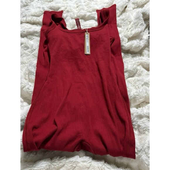 Skims Cotton Ribbed Jumpsuit Brick - Picture 7 of 8